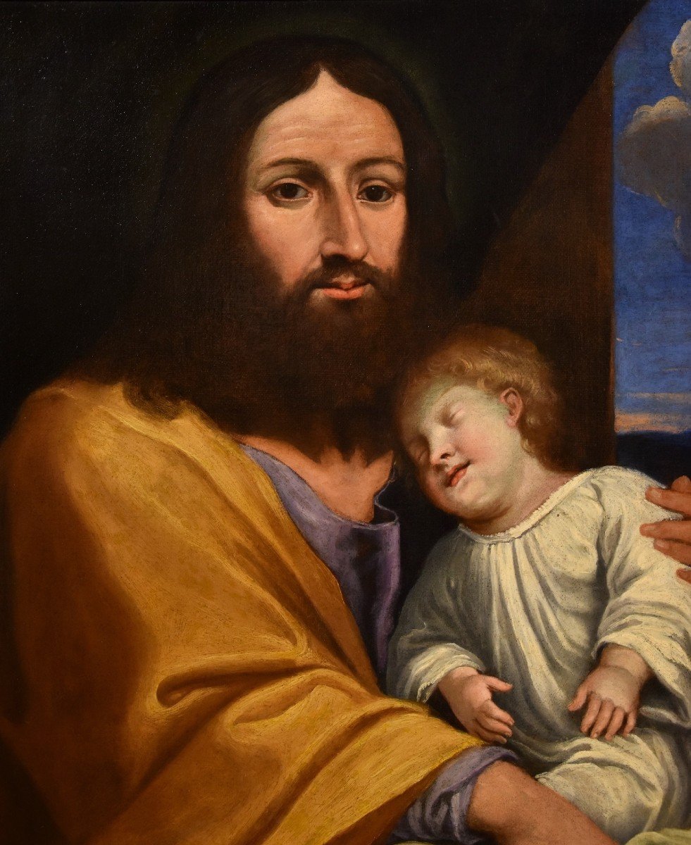  Gesù con il figlio del committente, Giovan Battista Salvi (1609 - 1685) cerchia/seguace-photo-2
