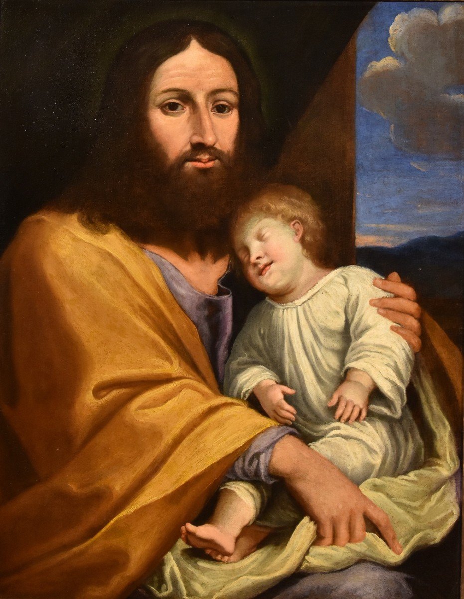  Gesù con il figlio del committente, Giovan Battista Salvi (1609 - 1685) cerchia/seguace