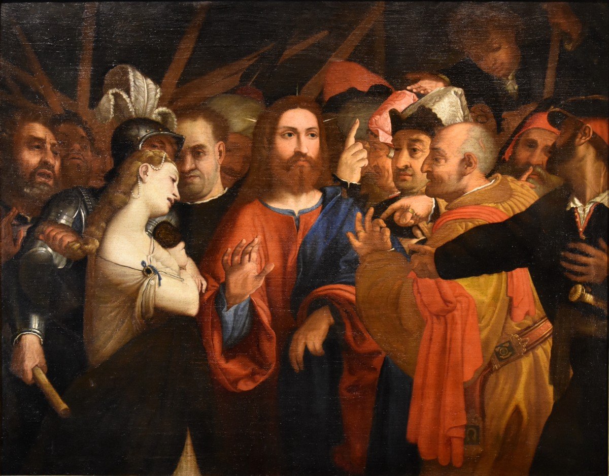 Cristo e l’Adultera, Bottega di Lorenzo Lotto (Venezia, 1480 – Loreto, 1556/1557)
