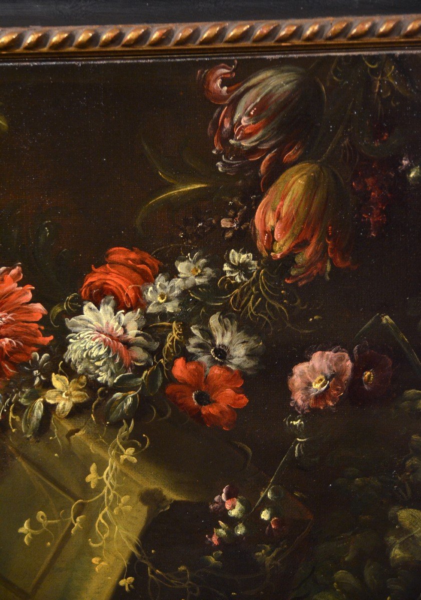 Pieter Casteels III -firmato- (Anversa 1684 – 1749 Richmond), Natura morta floreale-photo-1
