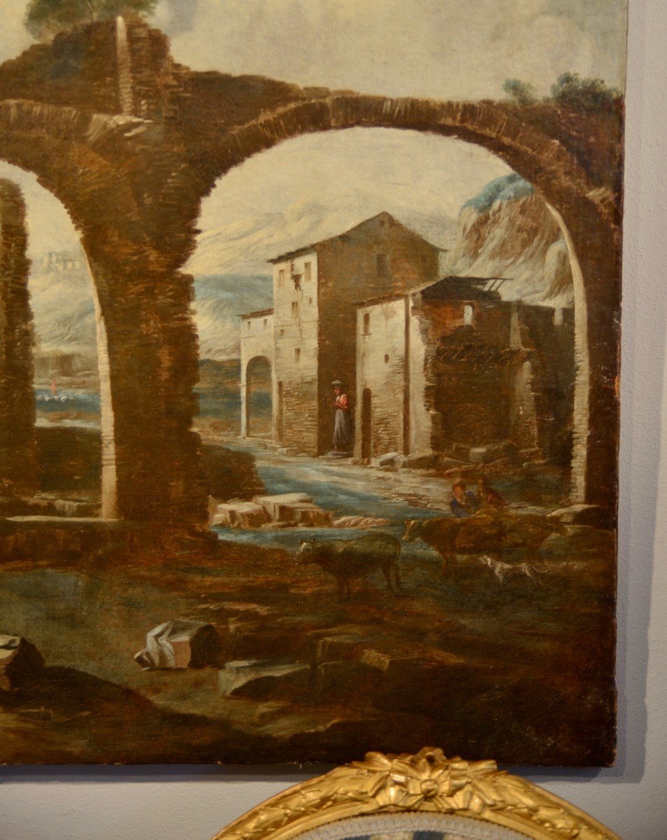 Paesaggio con rovine e scena biblica, Antonio Travi, detto il Sestri (Sestri Ponente 1608 - Gen-photo-3