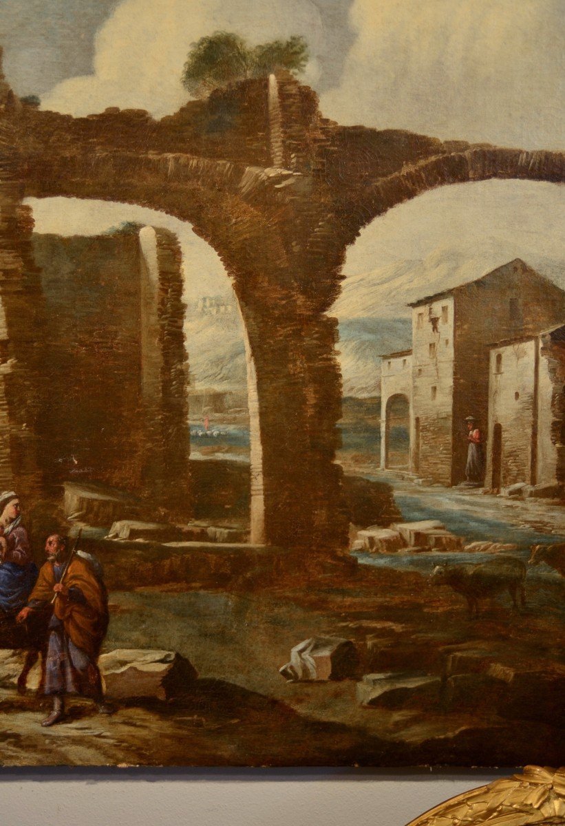 Paesaggio con rovine e scena biblica, Antonio Travi, detto il Sestri (Sestri Ponente 1608 - Gen-photo-1