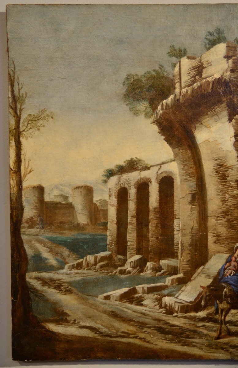 Paesaggio con rovine e scena biblica, Antonio Travi, detto il Sestri (Sestri Ponente 1608 - Gen-photo-6