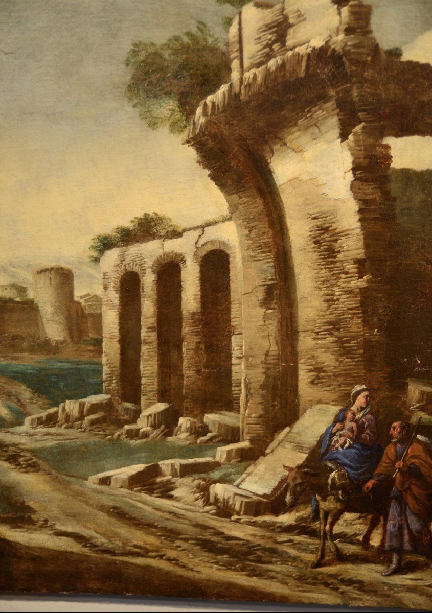 Paesaggio con rovine e scena biblica, Antonio Travi, detto il Sestri (Sestri Ponente 1608 - Gen-photo-7