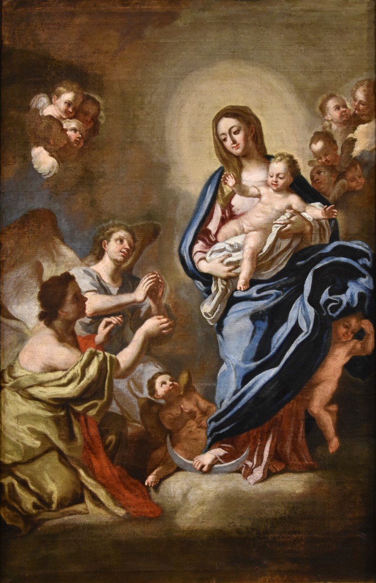 Madonna in gloria con bambino circondata due angeli, Pietro Bardellino (Napoli, 1731 – 1806)-photo-2