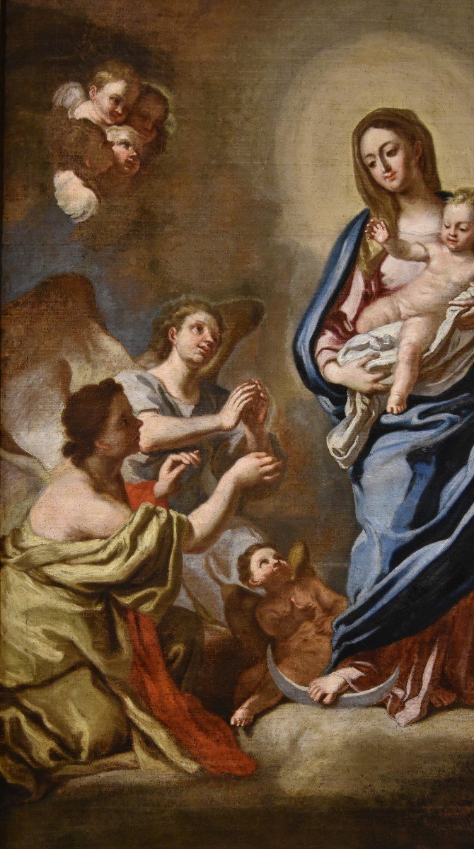 Madonna in gloria con bambino circondata due angeli, Pietro Bardellino (Napoli, 1731 – 1806)-photo-1