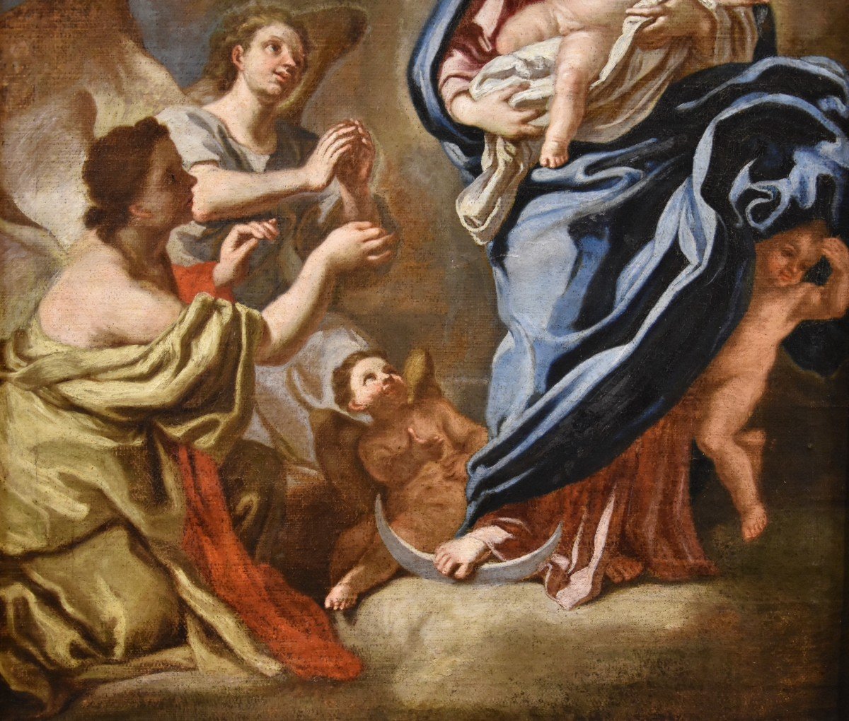 Madonna in gloria con bambino circondata due angeli, Pietro Bardellino (Napoli, 1731 – 1806)-photo-4