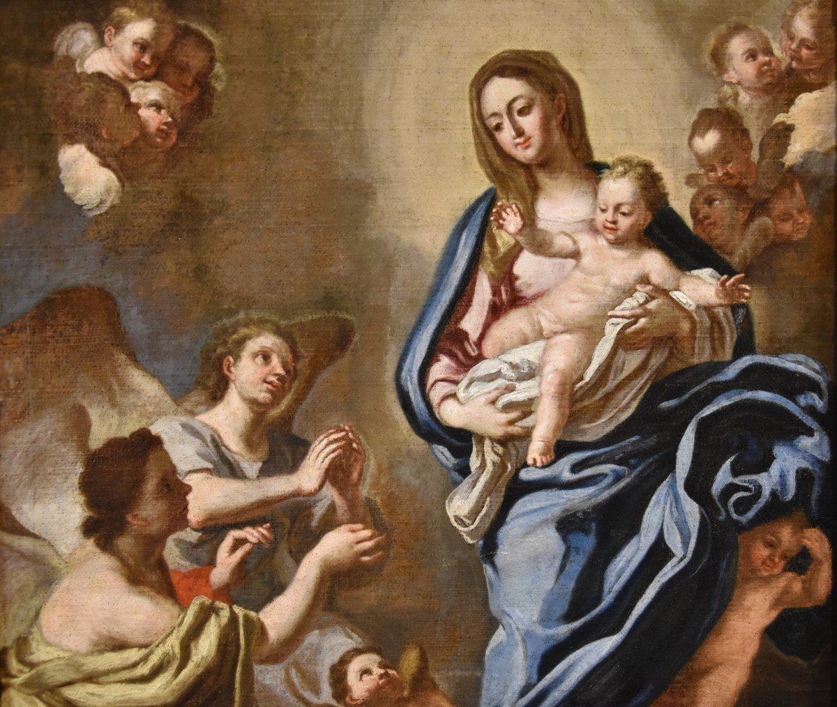 Madonna in gloria con bambino circondata due angeli, Pietro Bardellino (Napoli, 1731 – 1806)-photo-5