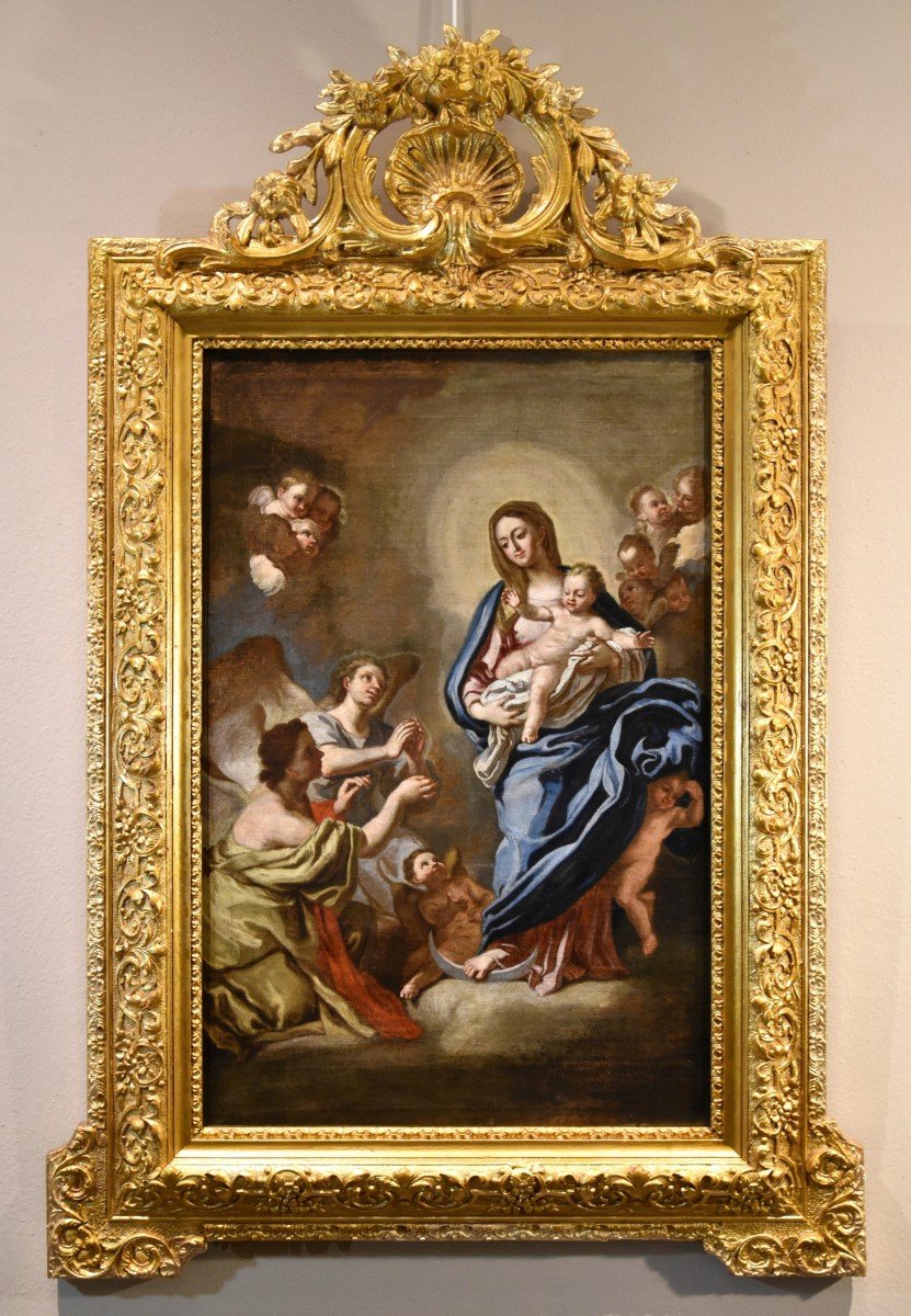 Madonna in gloria con bambino circondata due angeli, Pietro Bardellino (Napoli, 1731 – 1806)