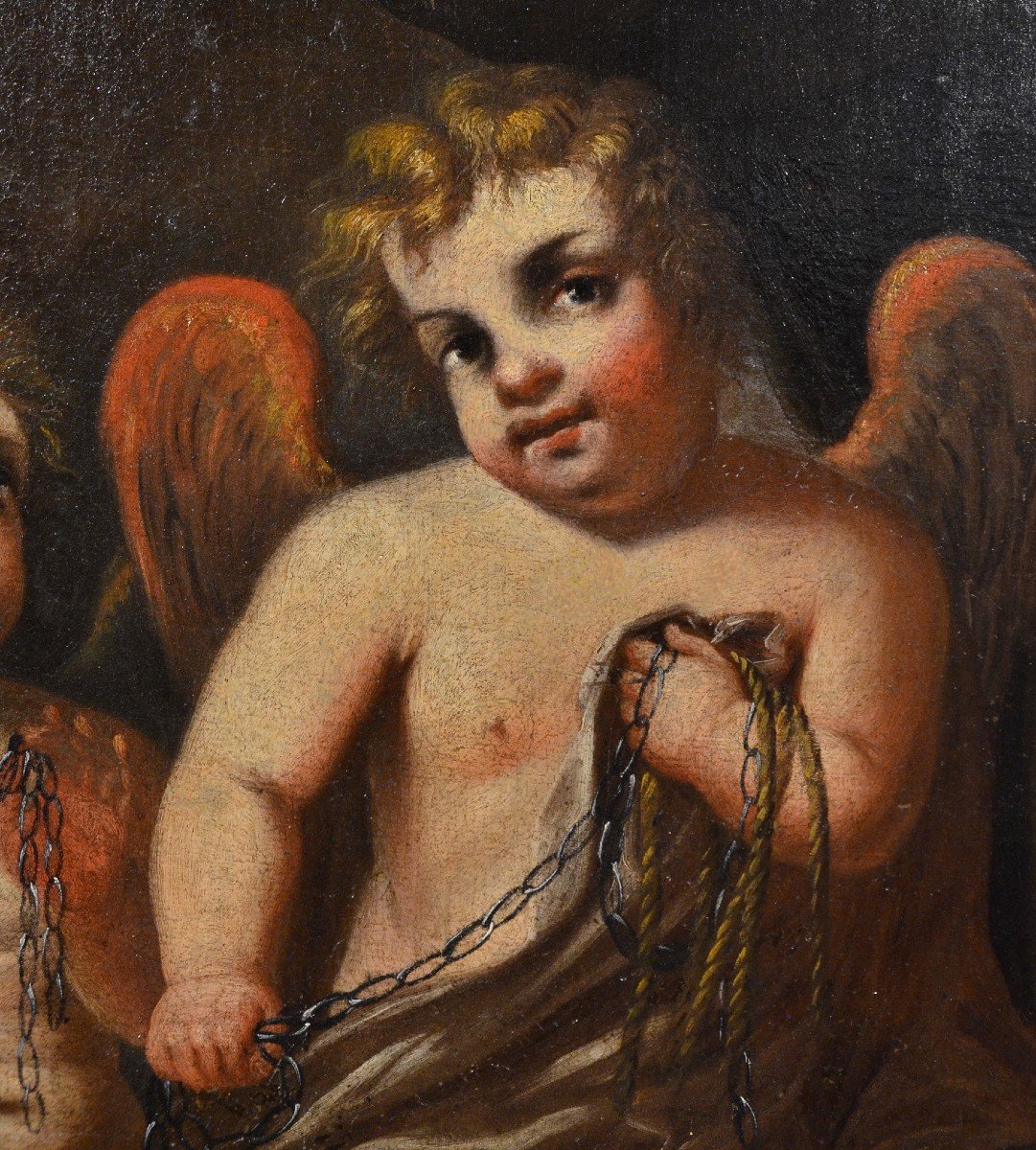 Coppia di putti alati, Giovanni Battista Merano (Genova, 1632 - Piacenza, 1698)-photo-3