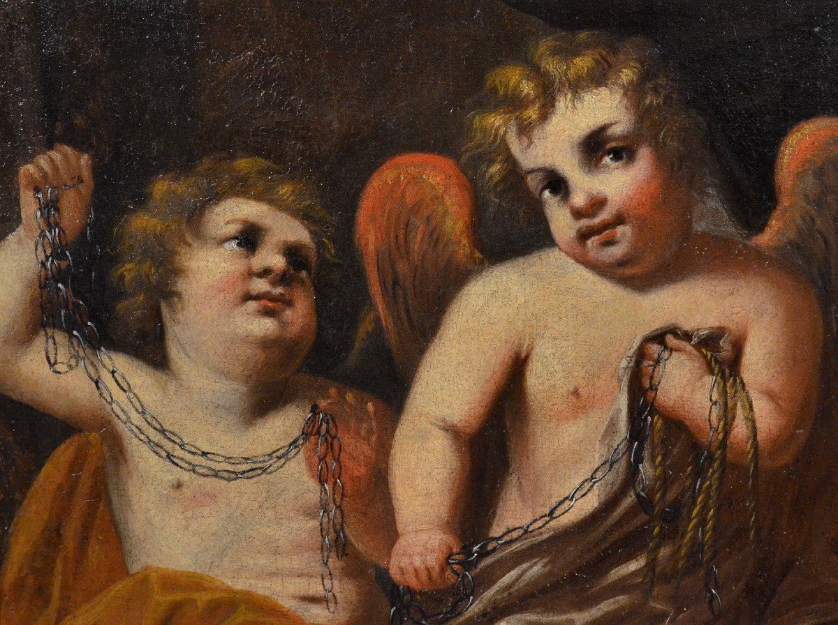 Coppia di putti alati, Giovanni Battista Merano (Genova, 1632 - Piacenza, 1698)-photo-4