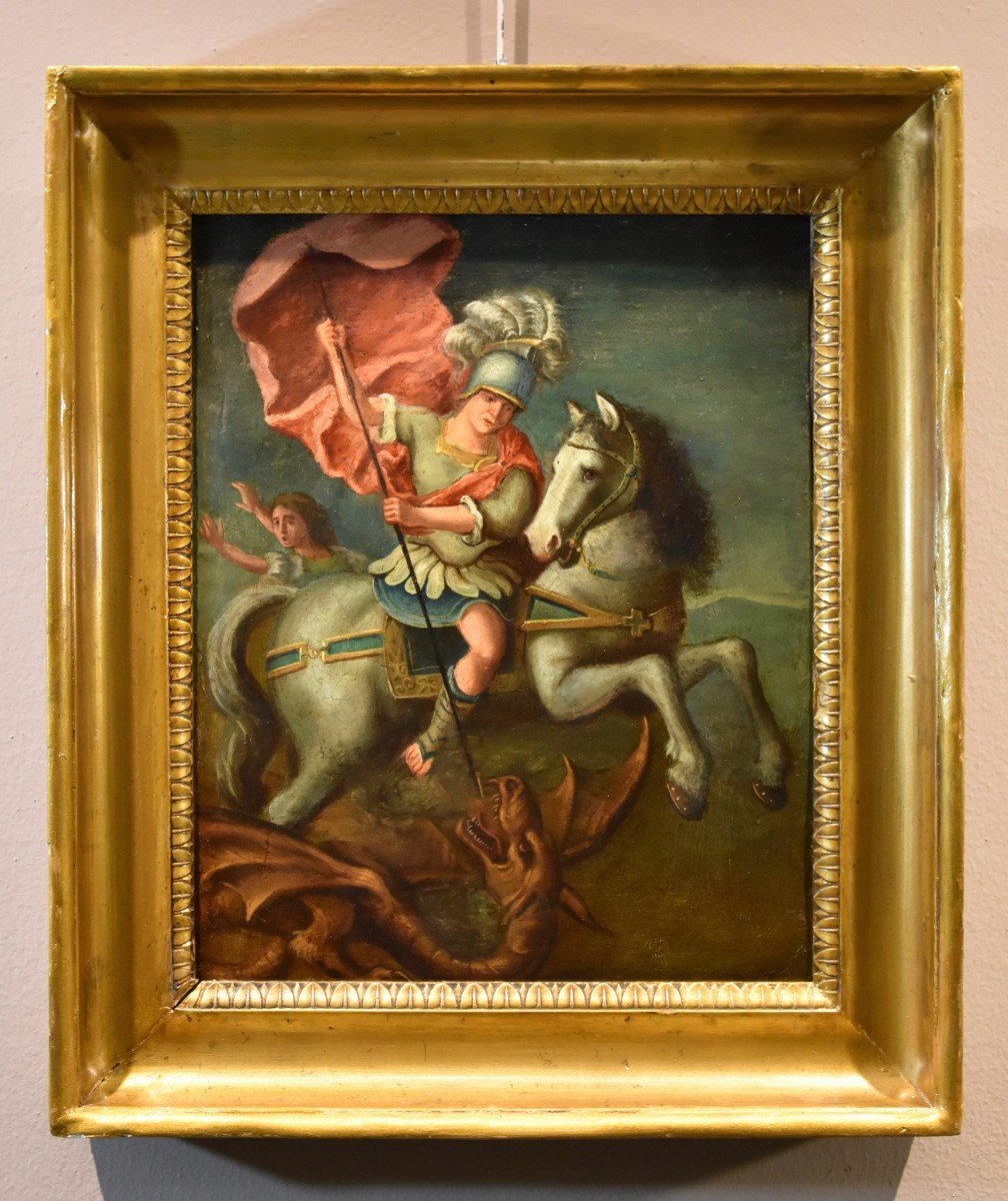San Giorgio e il Drago Pittore romano, XVII secolo-photo-2