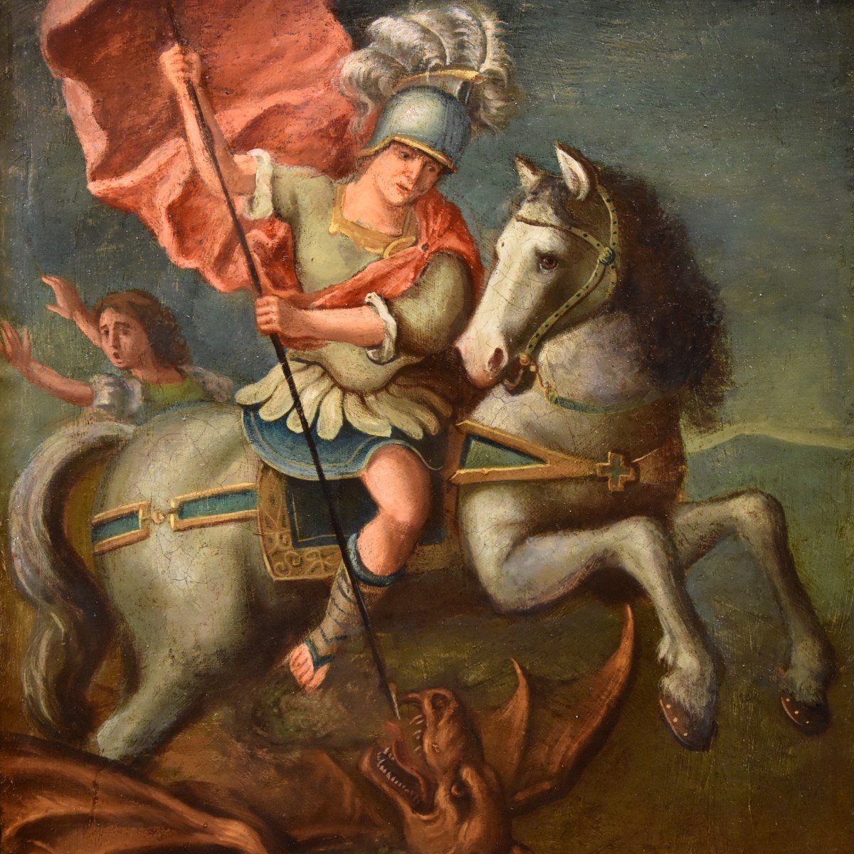 San Giorgio e il Drago Pittore romano, XVII secolo-photo-2