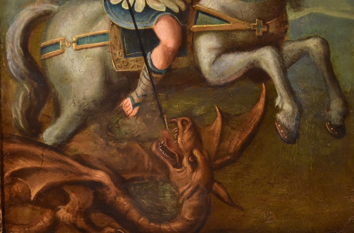San Giorgio e il Drago Pittore romano, XVII secolo-photo-3