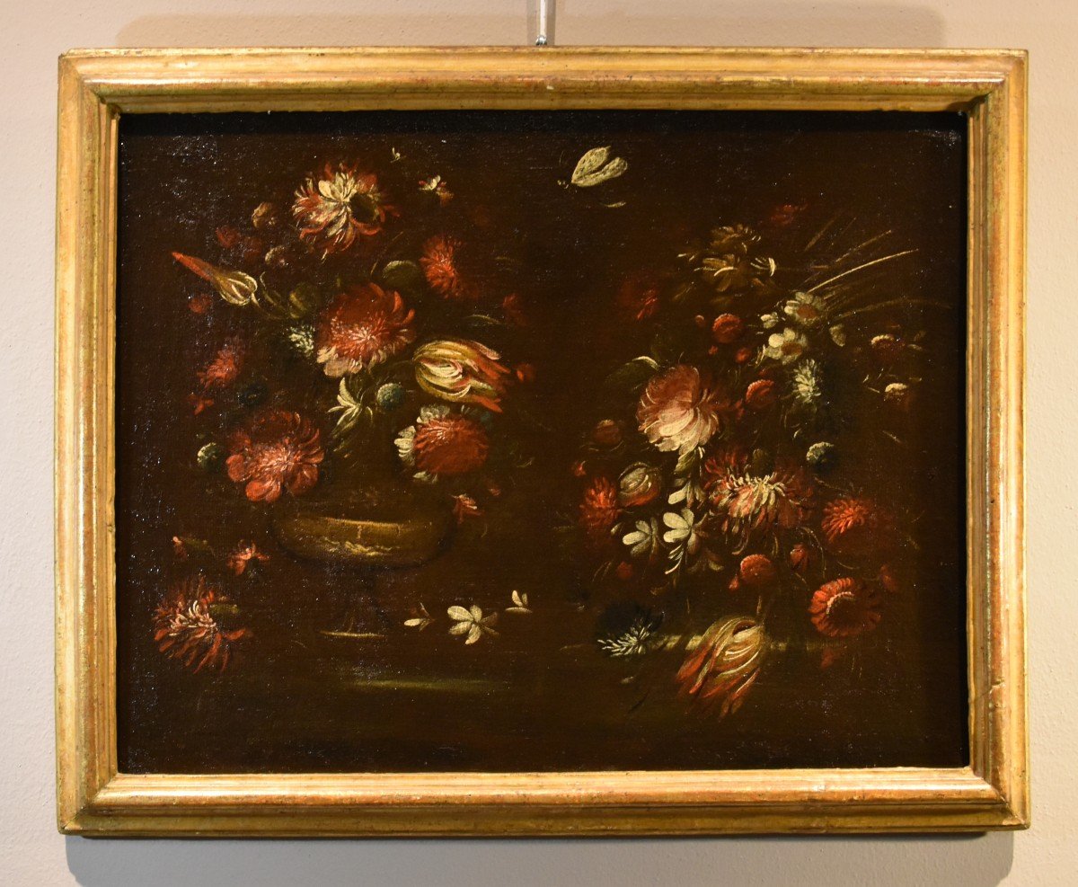 Margherita Caffi (Cremona 1647 – Milano 1710) cerchia, Coppia di nature morte di fiori-photo-3