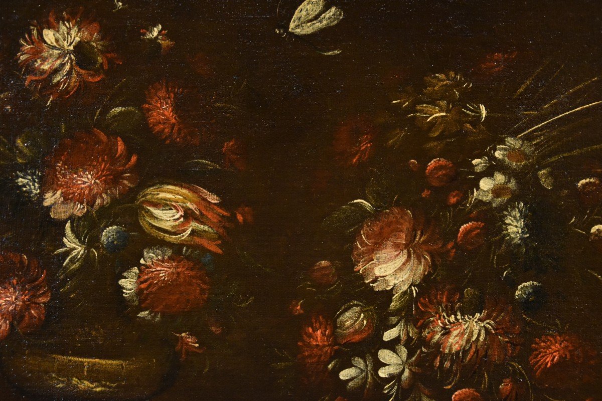 Margherita Caffi (Cremona 1647 – Milano 1710) cerchia, Coppia di nature morte di fiori-photo-4