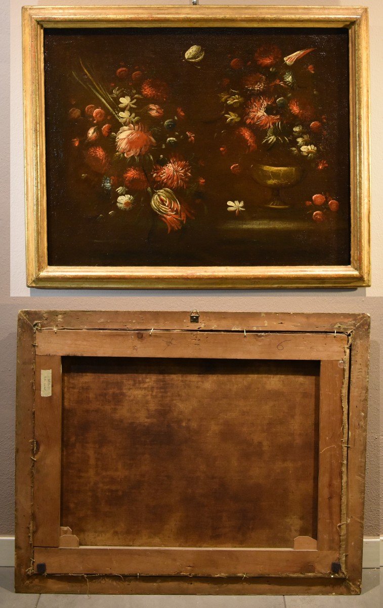 Margherita Caffi (Cremona 1647 – Milano 1710) cerchia, Coppia di nature morte di fiori-photo-7