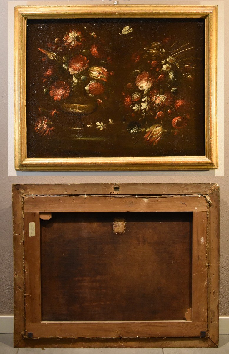 Margherita Caffi (Cremona 1647 – Milano 1710) cerchia, Coppia di nature morte di fiori-photo-8