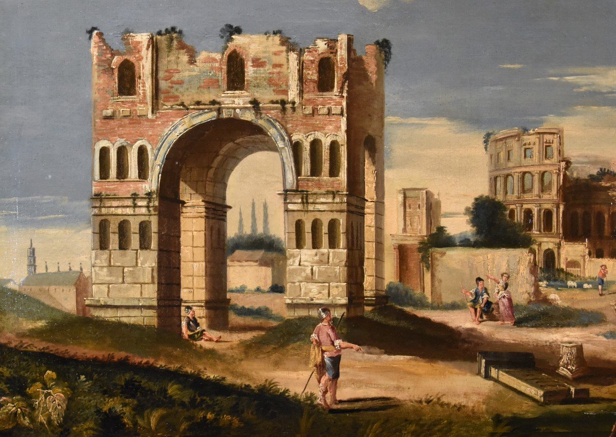 Capriccio architettonico con antiche rovine classiche, Jacob Fabris (Venezia, 1689 - 1761)-photo-2