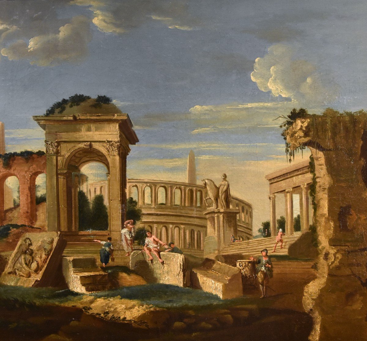 Capriccio architettonico con antiche rovine classiche, Jacob Fabris (Venezia, 1689 - 1761)-photo-3