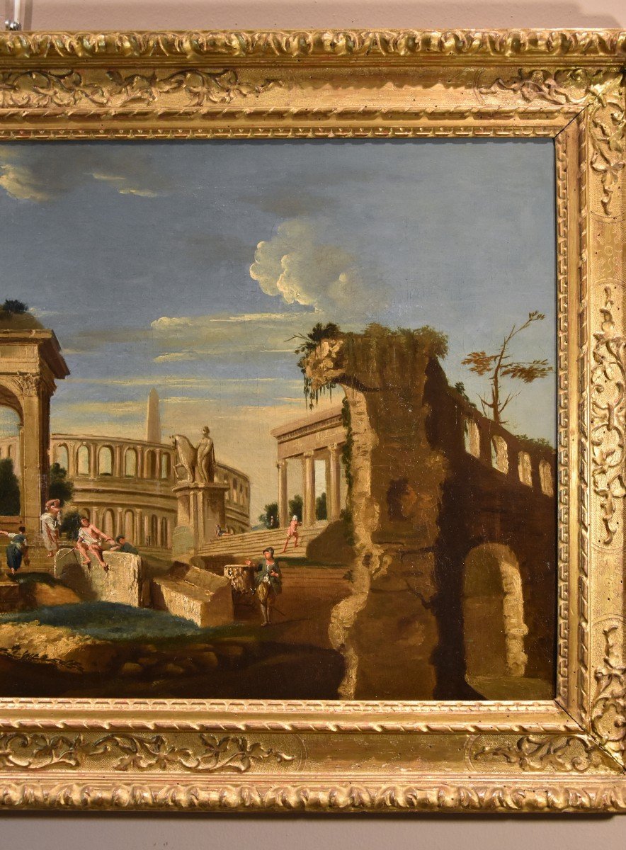 Capriccio architettonico con antiche rovine classiche, Jacob Fabris (Venezia, 1689 - 1761)-photo-2