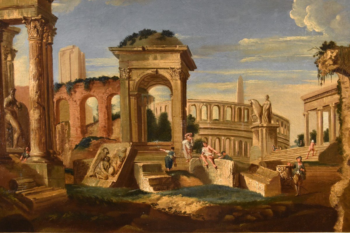 Capriccio architettonico con antiche rovine classiche, Jacob Fabris (Venezia, 1689 - 1761)-photo-3