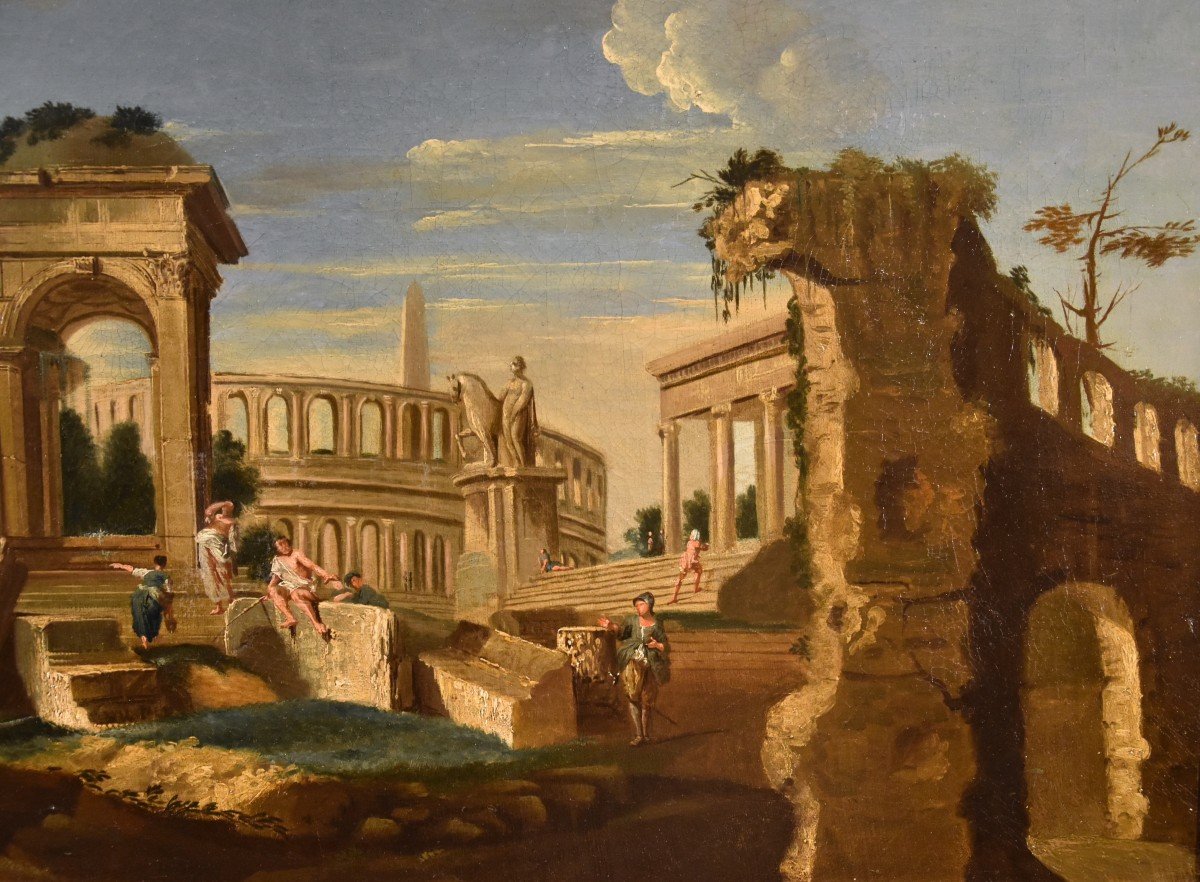 Capriccio architettonico con antiche rovine classiche, Jacob Fabris (Venezia, 1689 - 1761)-photo-4