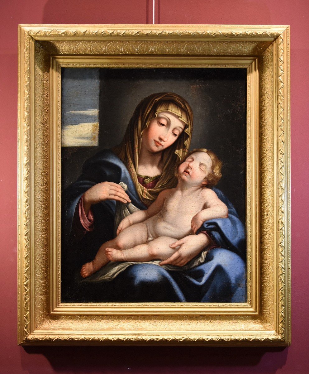 Madonna con il bambino dormiente, Giovan Battista Salvi (1609 - 1685) Cerchia-photo-2