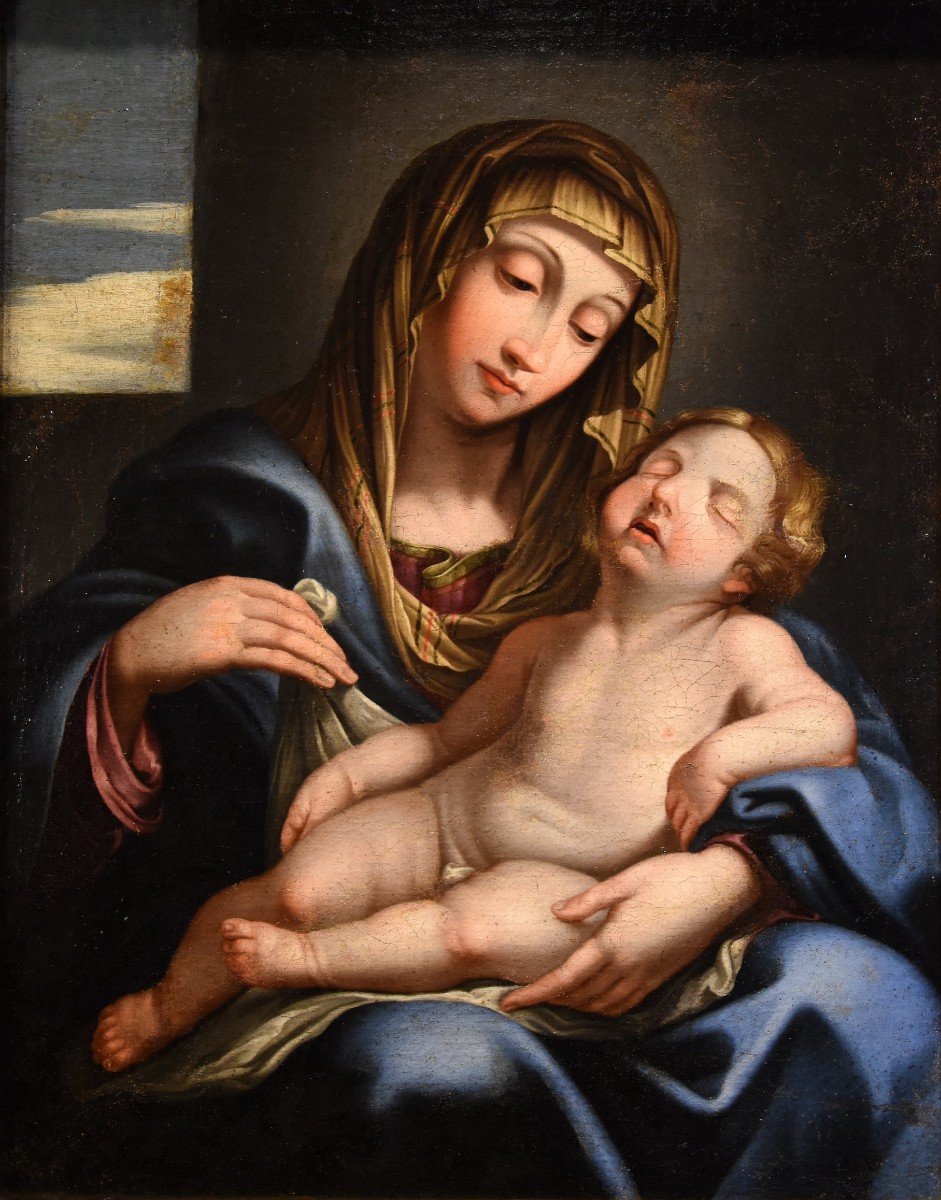 Madonna con il bambino dormiente, Giovan Battista Salvi (1609 - 1685) Cerchia-photo-3