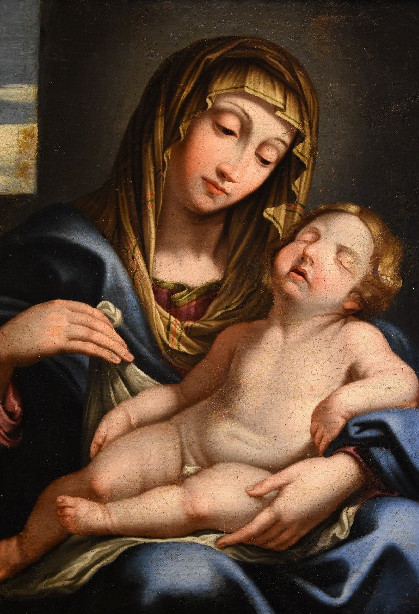 Madonna con il bambino dormiente, Giovan Battista Salvi (1609 - 1685) Cerchia-photo-4