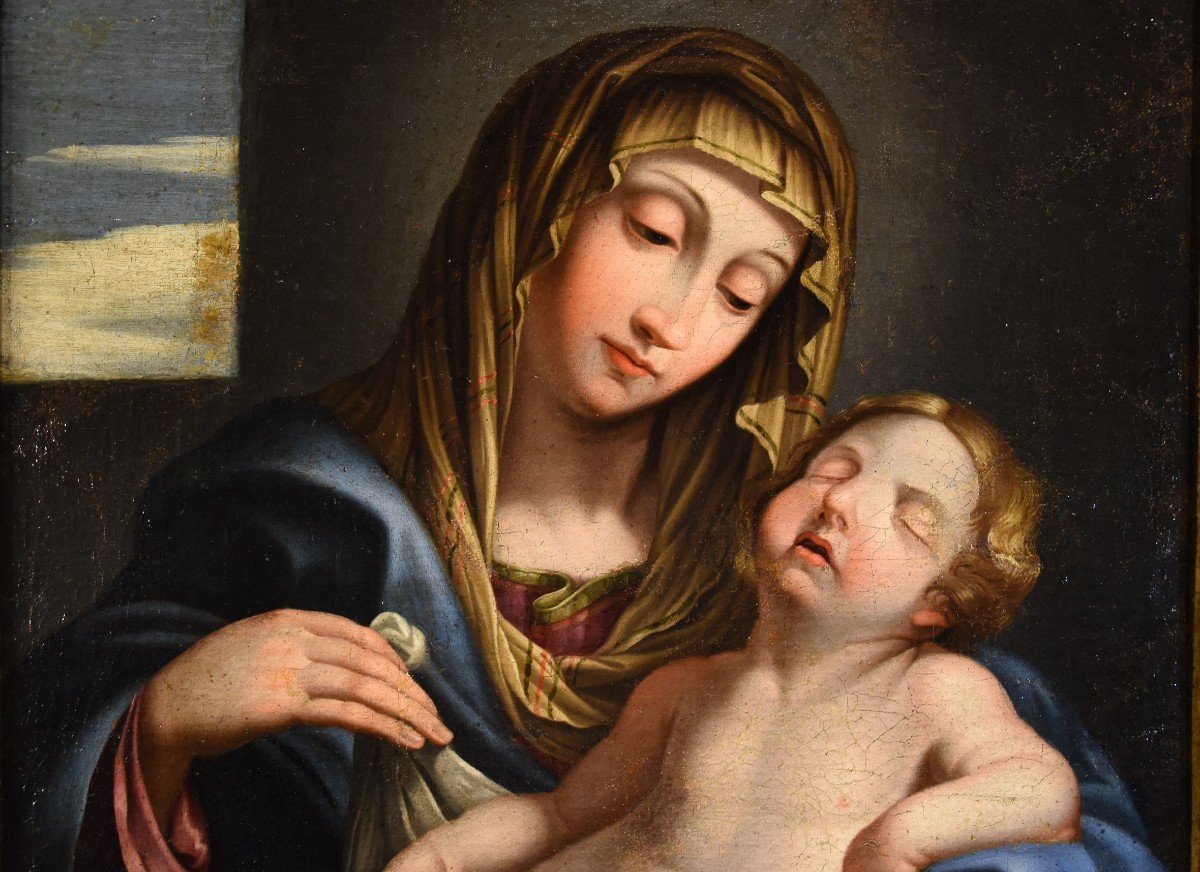 Madonna con il bambino dormiente, Giovan Battista Salvi (1609 - 1685) Cerchia-photo-3