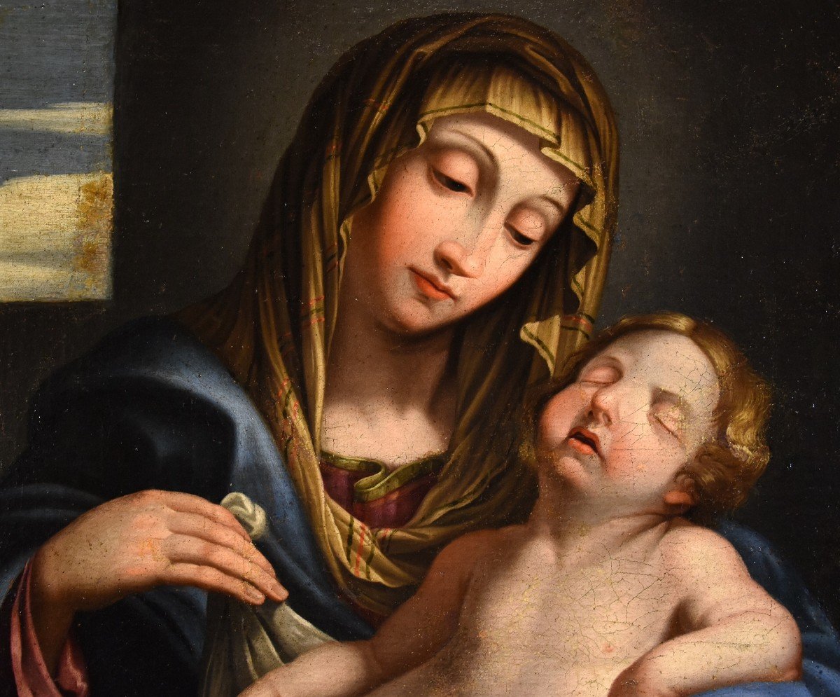 Madonna con il bambino dormiente, Giovan Battista Salvi (1609 - 1685) Cerchia-photo-4