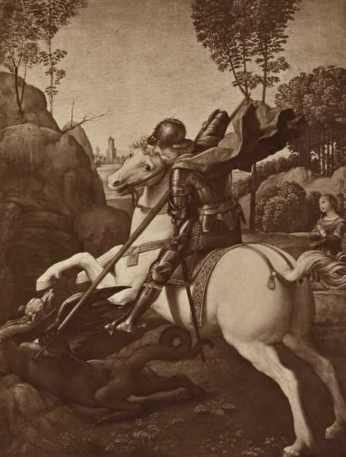 San Giorgio sconfigge il Drago, Raffaello Sanzio (Urbino, 1483 – Roma, 1520) Seguace di-photo-1