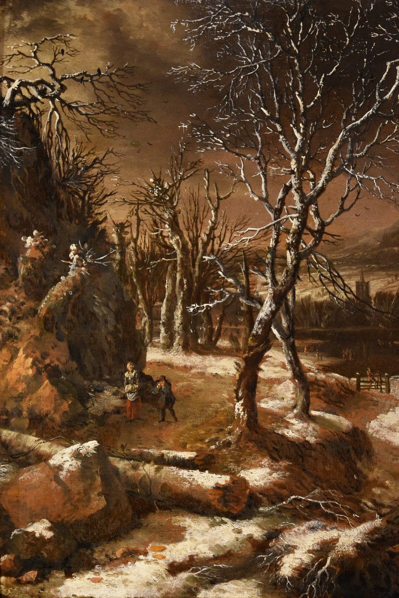 Paesaggio invernale con viandanti, Nicolaes Molenaer (Haarlem 1630 ca - 1676)-photo-4