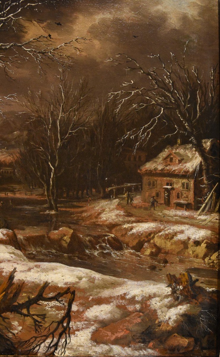 Paesaggio invernale con viandanti, Nicolaes Molenaer (Haarlem 1630 ca - 1676)-photo-3