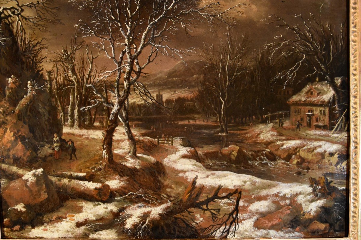 Paesaggio invernale con viandanti, Nicolaes Molenaer (Haarlem 1630 ca - 1676)-photo-7