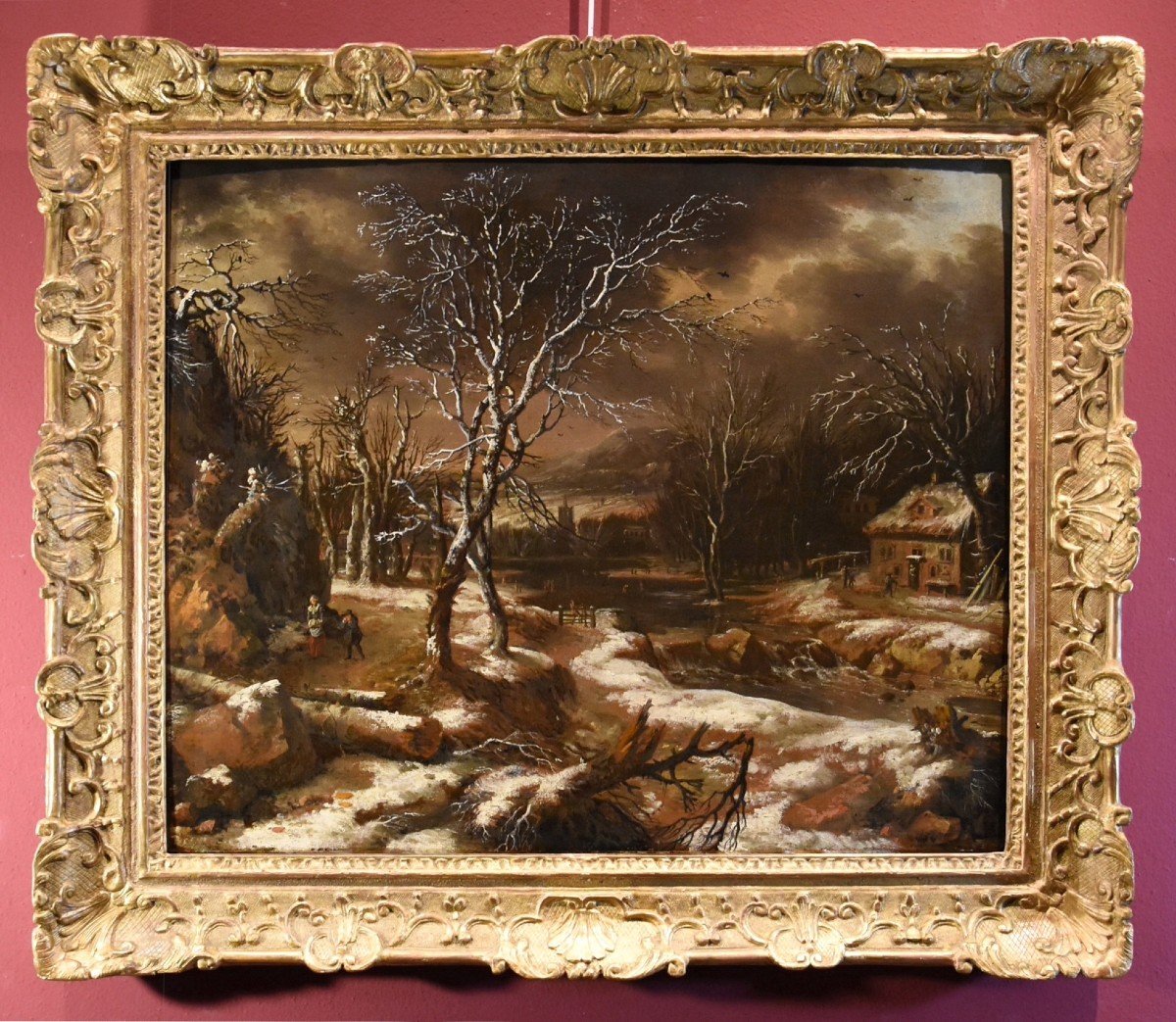 Paesaggio invernale con viandanti, Nicolaes Molenaer (Haarlem 1630 ca - 1676)