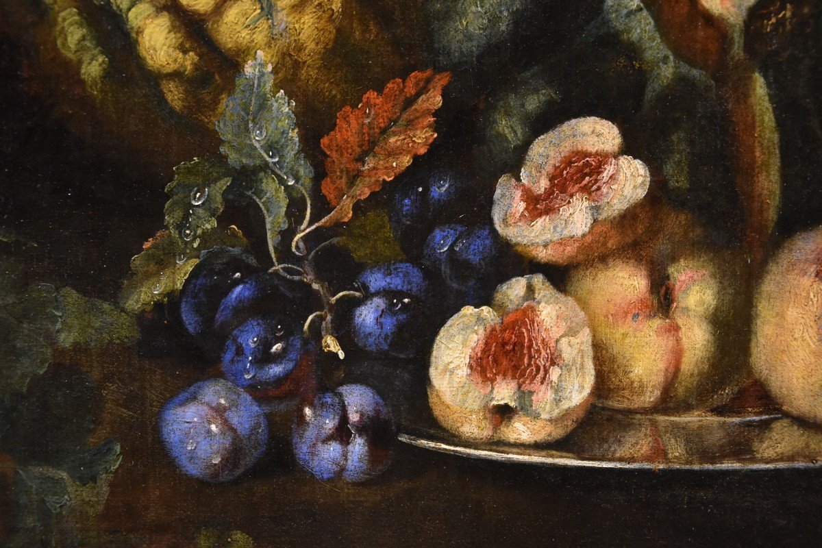 Natura morta di frutta con picchio verde, Franz Werner Von Tamm (Amburgo 1658-Vienna 1754)-photo-3