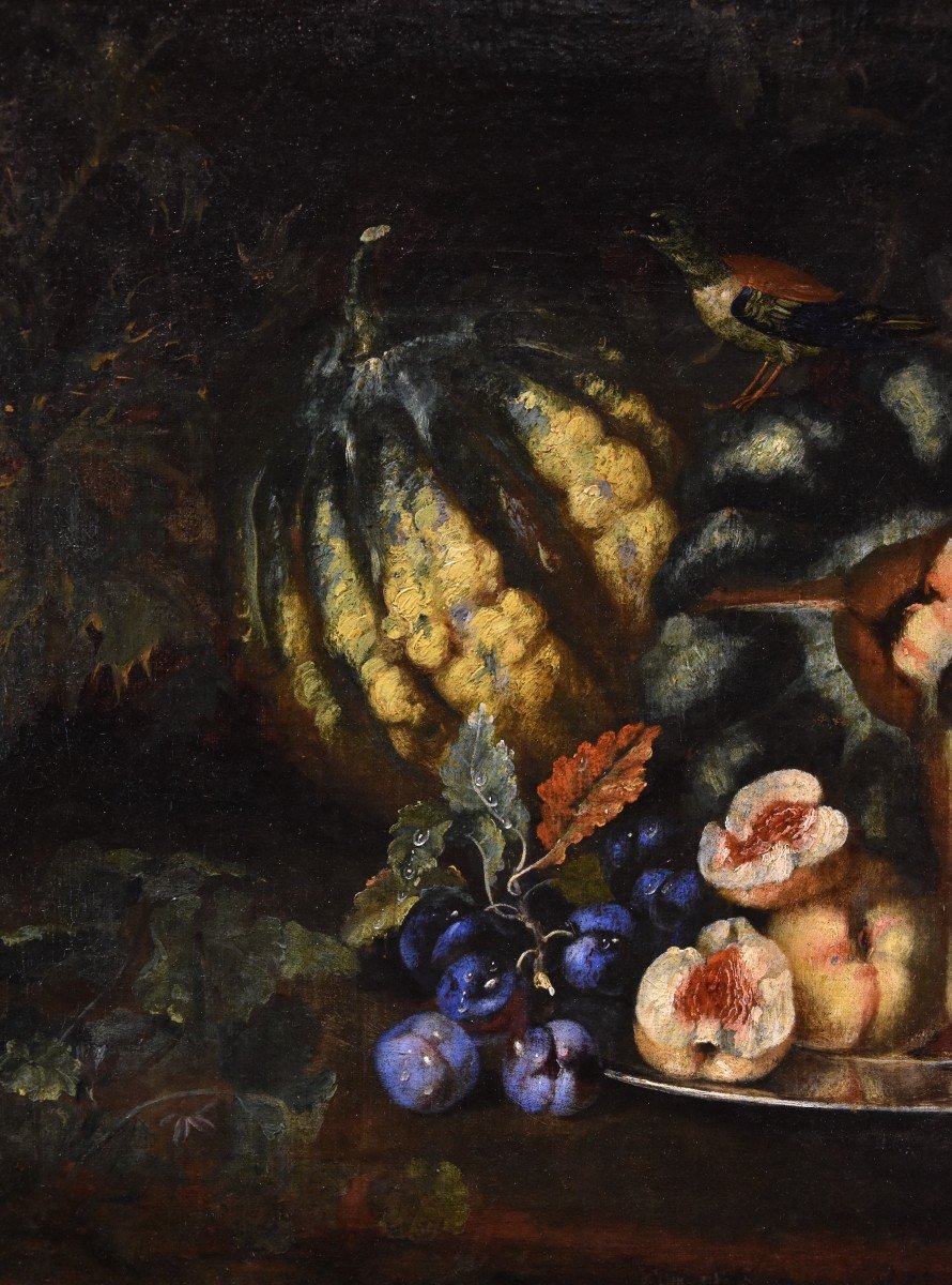 Natura morta di frutta con picchio verde, Franz Werner Von Tamm (Amburgo 1658-Vienna 1754)-photo-1