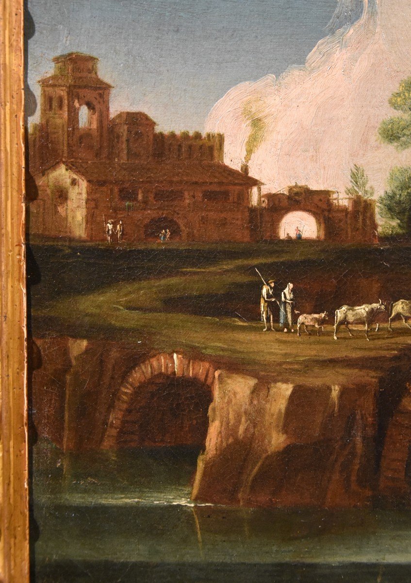  Paolo Anesi (Roma 1697 - 1773), Paesaggio fluviale della campagna laziale-photo-4