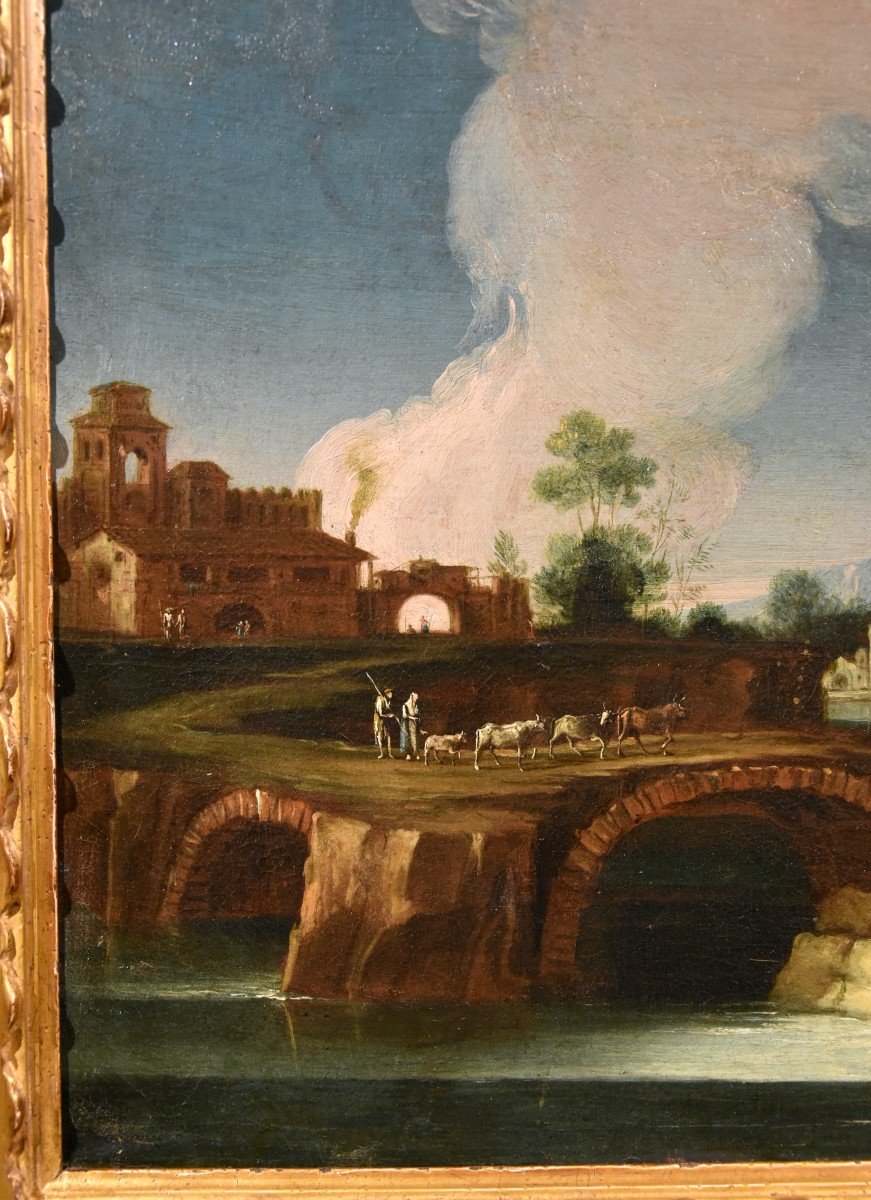  Paolo Anesi (Roma 1697 - 1773), Paesaggio fluviale della campagna laziale-photo-1