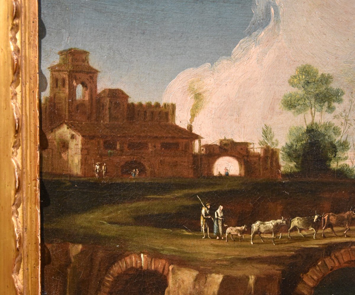  Paolo Anesi (Roma 1697 - 1773), Paesaggio fluviale della campagna laziale-photo-4