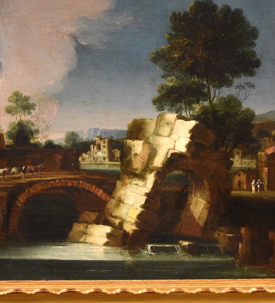  Paolo Anesi (Roma 1697 - 1773), Paesaggio fluviale della campagna laziale-photo-7