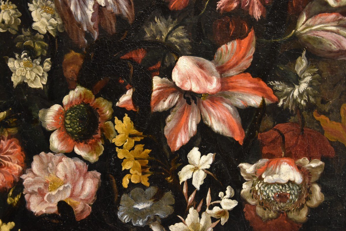 Vaso di fiori con scorcio architettonico e giardini, Antonio Gianlisi II (1677 - 1727)-photo-5