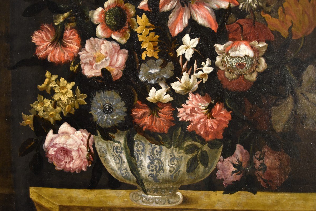 Vaso di fiori con scorcio architettonico e giardini, Antonio Gianlisi II (1677 - 1727)-photo-6