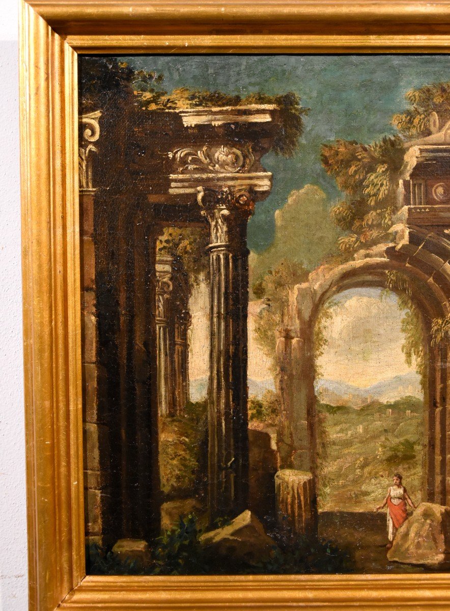 Coppia di capricci con rovine classiche, Niccolò Codazzi (Napoli 1642 - Genova 1693) seguace-photo-6