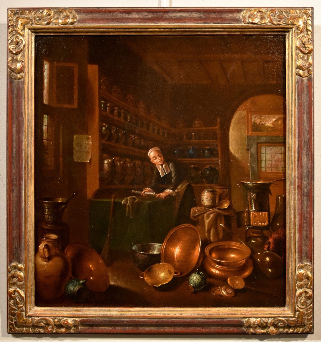 Il farmacista, Giovanni Domenico Valentino (Roma 1630 - Imola 1708) monogrammato-photo-2