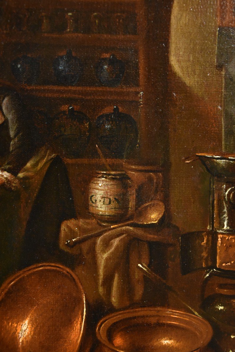 Il farmacista, Giovanni Domenico Valentino (Roma 1630 - Imola 1708) monogrammato-photo-4