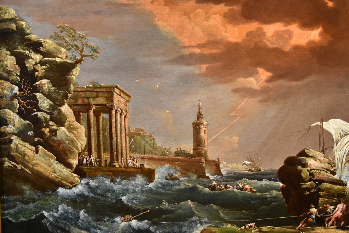 Marina in tempesta con naufragio, Claude Joseph Vernet (Avignone 1714 – Parigi 1789) Seguace-photo-5