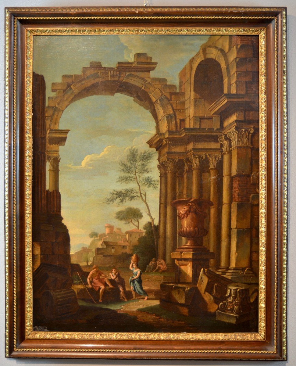 Capriccio con rovine architettoniche e figure, Pierre-Antoine Demachy-photo-2